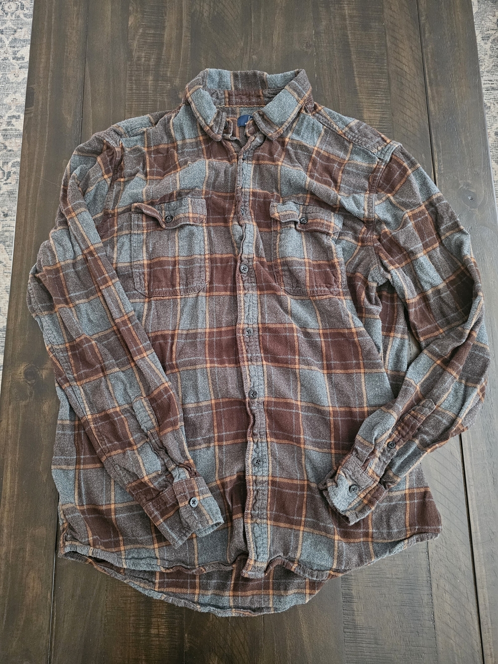 George Brown & Gray Plaid Button-Down Shirt